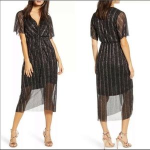 NWT Black and Gold Midi Dress